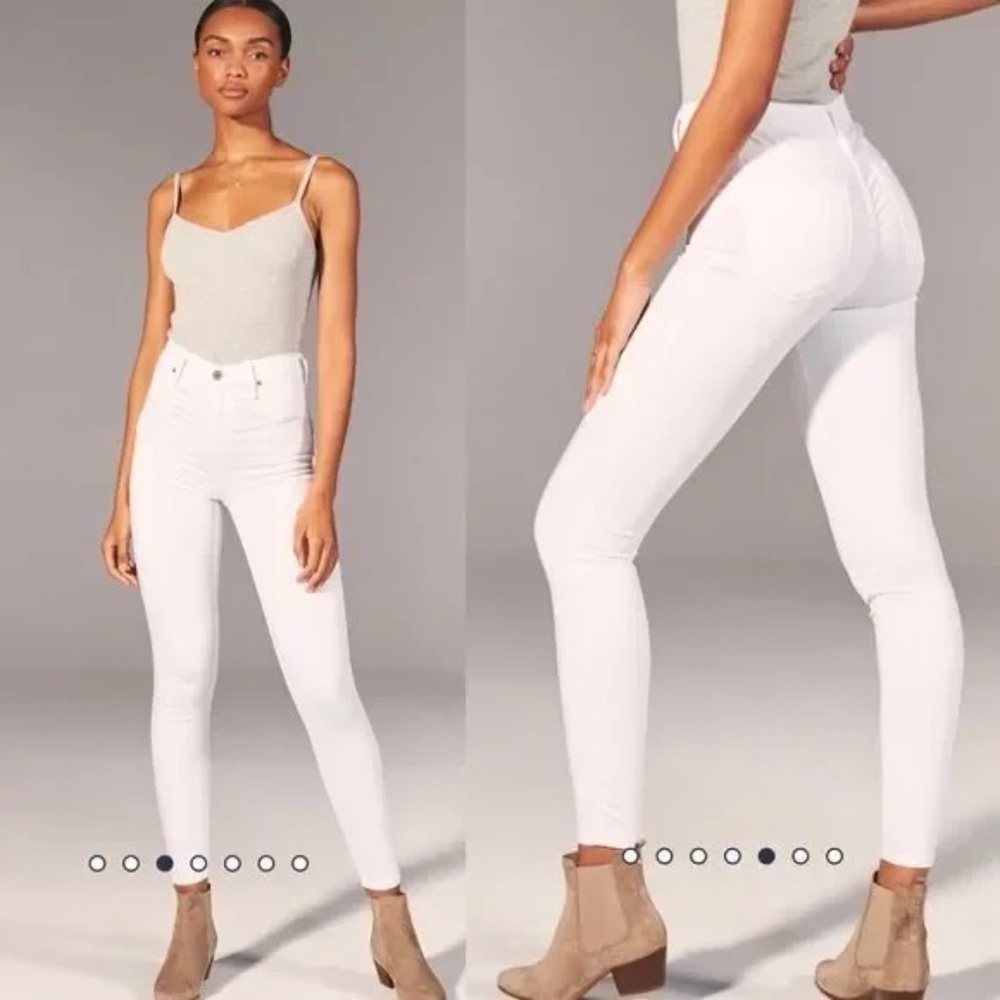 NWT Abercrombie & Fitch Simone White High Rise Jean Leggings Stretch Skinny 25